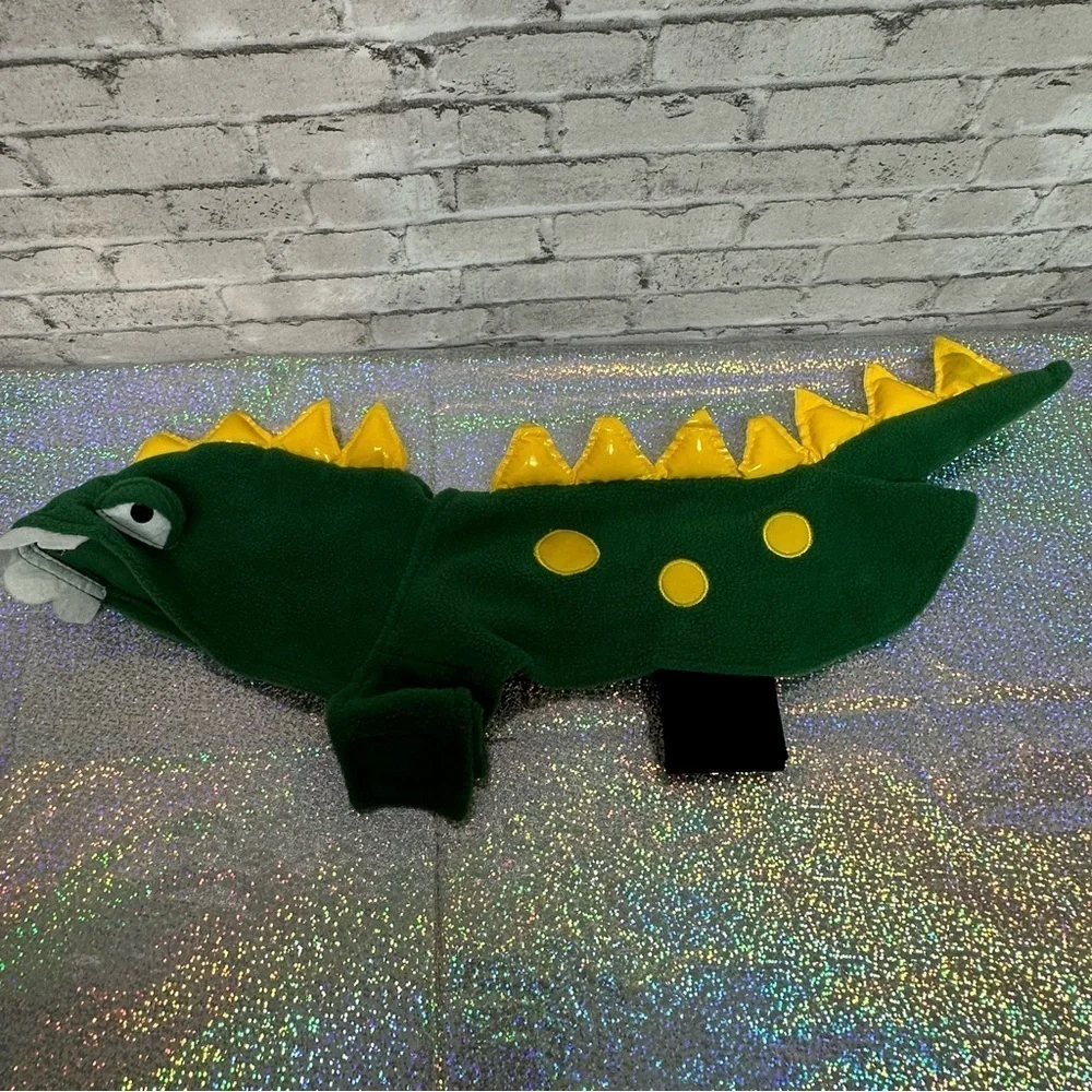 Dinosaur Size SM Dog Pet Costume Halloween Green Yellow Monster Dino